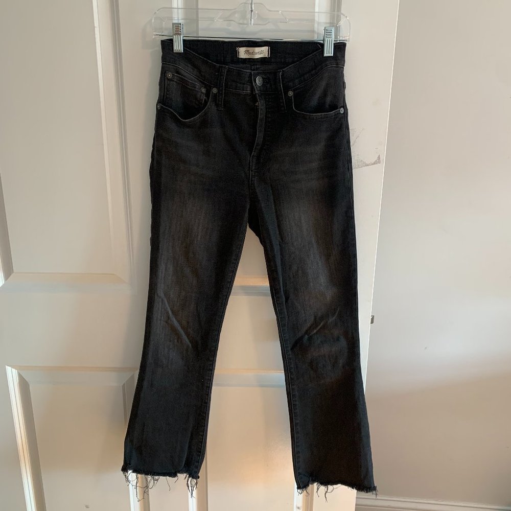 Madewell Cali Demi-Boot Jeans in Berkeley Black: Chewed-Hem Edition